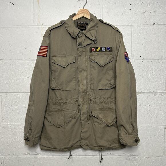 VTG Polo Ralph Lauren Military Army Fatigue Jacket “Khaki" - Picture 1 of 12